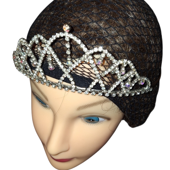 TWO lot Elegant Silver Tiaras with Crystal Accents - DRESS UP Mardi GRAS Royal - Picture 4 of 6